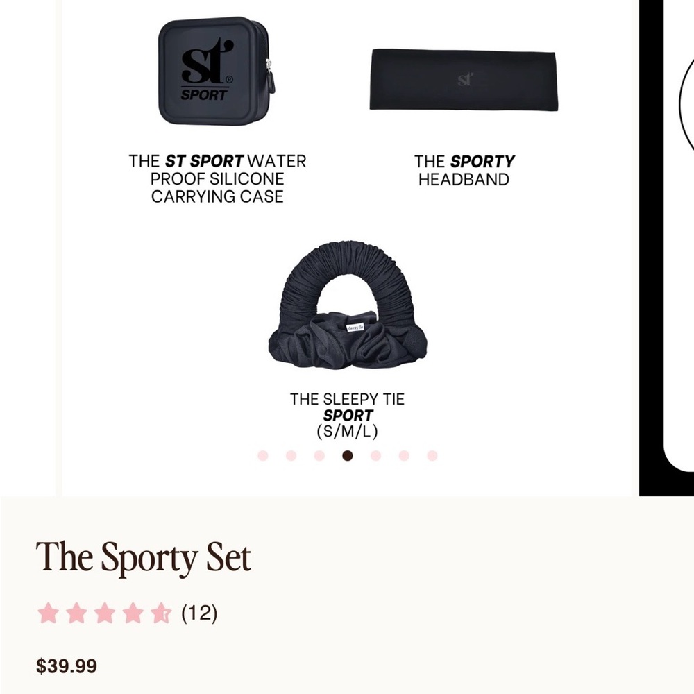 Sleepy Tie Sporty Set - Black Scrunchie Set - Picture 2 of 2